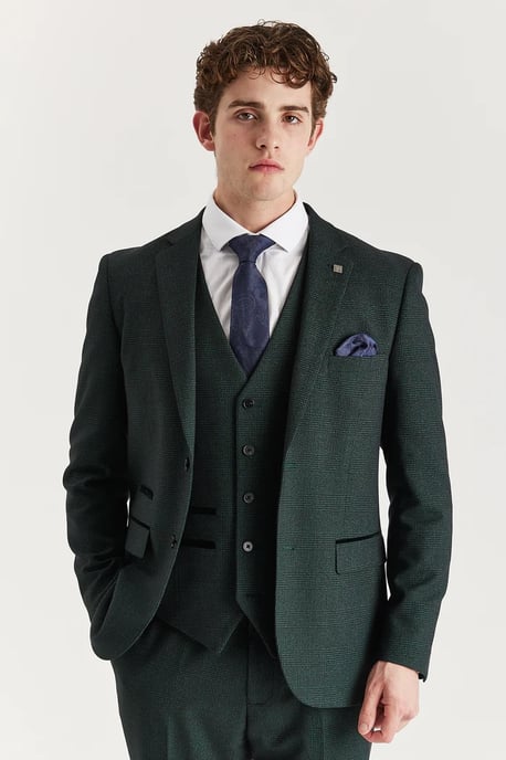 Grüner Anzugsblazer im Prince-of-Wales-Stil für Herren - Image 1