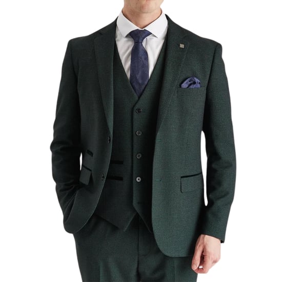 Grüner Anzugsblazer im Prince-of-Wales-Stil für Herren - Image 2