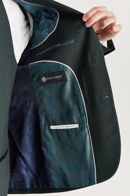 Grüner Anzugsblazer im Prince-of-Wales-Stil für Herren - Image 5