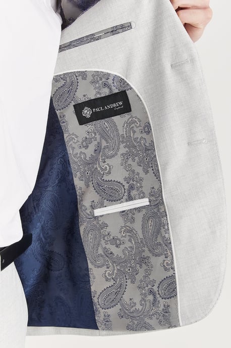 Silberner leichter einreihiger Sommerblazer für Herren - Image 4