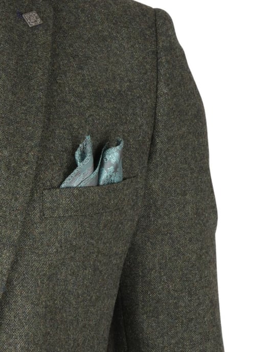 Olivgrüner Herrenblazer aus Wollmischung und Tweed - Image 5