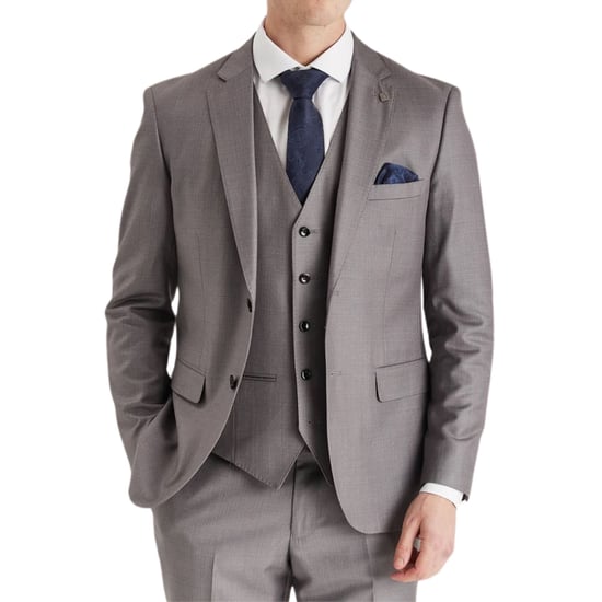 Grauer maßgeschneiderter Anzugsblazer für Herren - Image 2