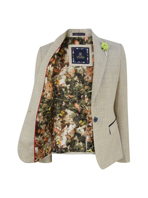 Damen Tweed Fischgrätenmuster Creme Jacke Peaky Blinders - Image 3