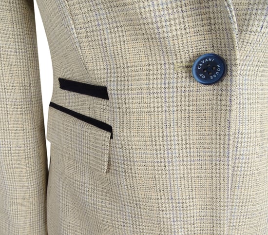Damen Tweed Fischgrätenmuster Creme Jacke Peaky Blinders - Image 5