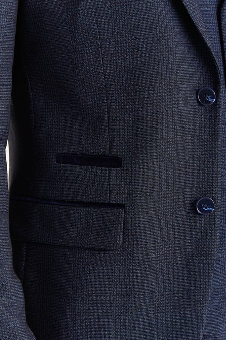 Marineblauer Anzugsblazer mit Prince-of-Wales-Muster für Herren - Image 4
