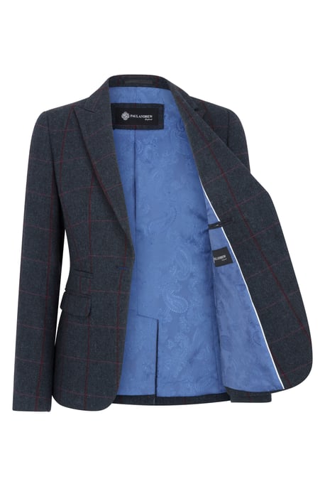 Marineblauer, taillierter Tweed-Blazer für Damen - Image 3