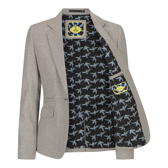 Damen Beiger Tweed Blazer in taillierter Passform aus Wollmischung - Image 3