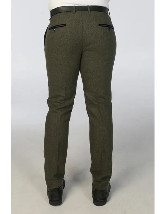 Olivgrüne Herrenhose aus Wollmischung und Tweed - Image 3