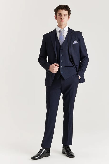 Marineblaue Anzughose für Herren im Prince-of-Wales-Stil - Image 2