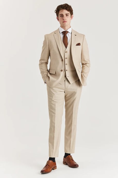 Beige leichte Sommerhose für Hochzeitsfeiern für Herren - Image 2