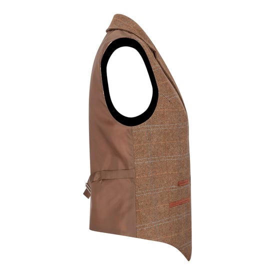 Tailored Fit Tweedweste für Damen in Eichenbraun mit Fischgrätenmuster - Image 4