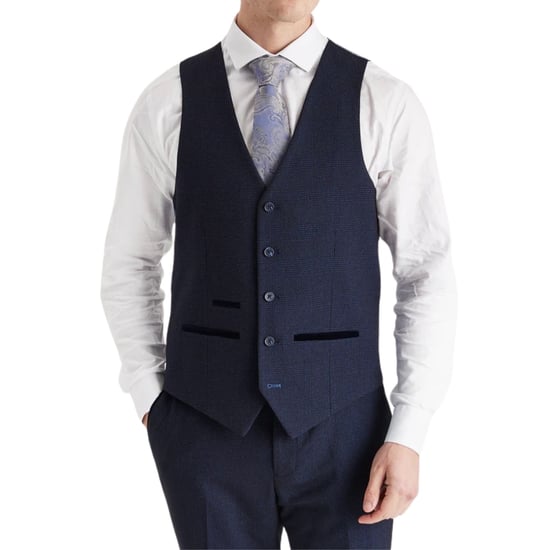 Marineblaue Anzugweste für Herren im Prince-of-Wales-Stil - Image 3