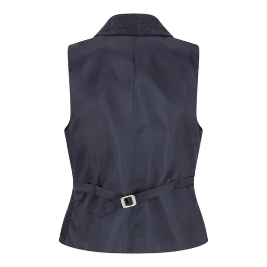 Marineblaue, maßgeschneiderte Tweed-Weste für Damen - Image 4
