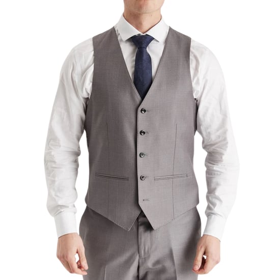 Graue, maßgeschneiderte Weste für Herren, elegante, formelle Weste - Image 3