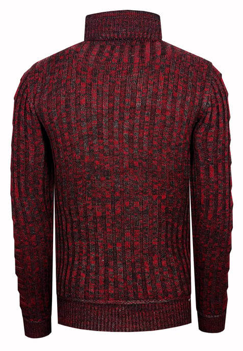 1/2 Zip Grobstrick Stehkragen-Pullover - Image 2