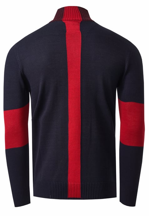 Feinstrick-Pullover im Colorblock-Stil mit Stehkragen - Image 2