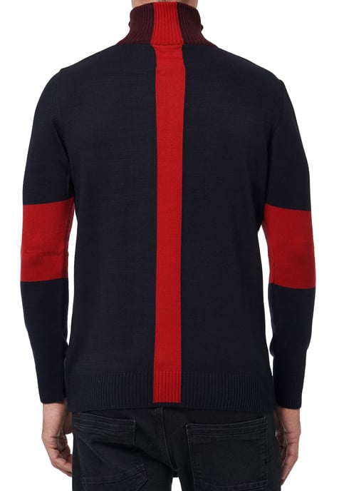 Feinstrick-Pullover im Colorblock-Stil mit Stehkragen - Image 5