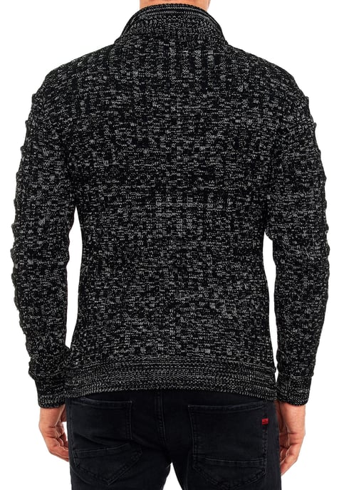 1/2 Zip Grobstrick Stehkragen-Pullover - Image 4