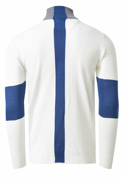 Feinstrick-Pullover im Colorblock-Stil mit Stehkragen - Image 2