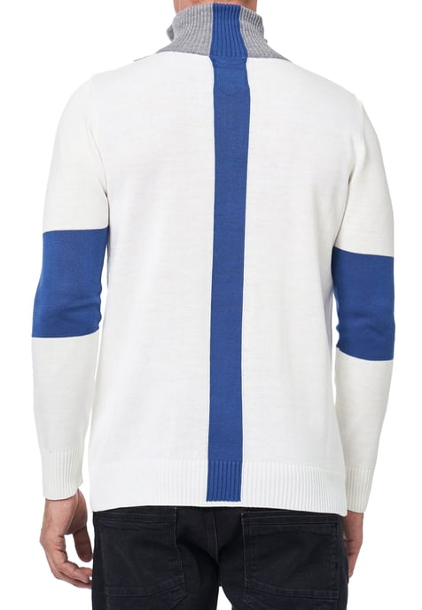 Feinstrick-Pullover im Colorblock-Stil mit Stehkragen - Image 5