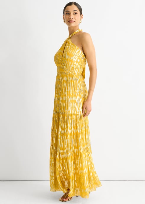 Animal Jacquard Neckholder Maxikleid - Image 3