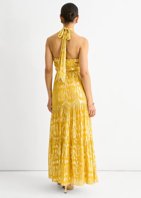 Animal Jacquard Neckholder Maxikleid - Image 4