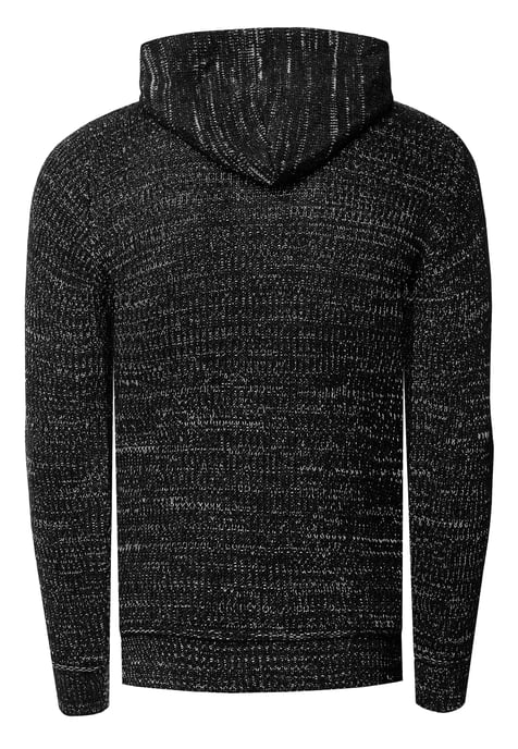 1/2 Zip Grobstrick Slim Fit Kapuzen-Pullover - Image 2