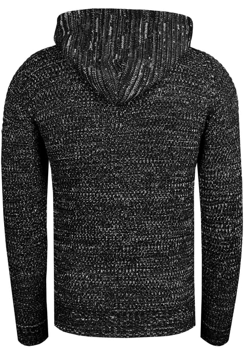 1/2 Zip Grobstrick Kontrast Kapuzen-Pullover - Image 2