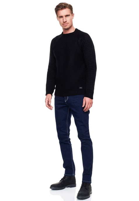 Dark Blue Jeans Hose "MELVIN" Slim Fit Cotton-Stretch - Image 3