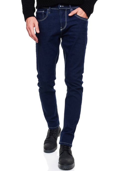 Dark Blue Jeans Hose "MELVIN" Slim Fit Cotton-Stretch - Image 4