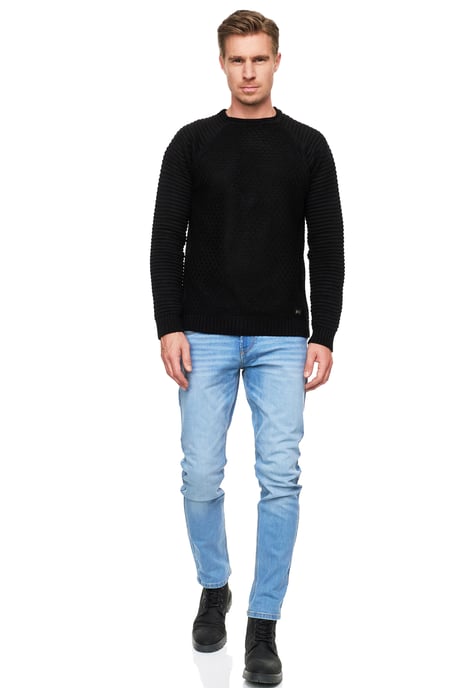 Light Blue Used Jeans Hose "MELVIN" Slim Fit Cotton-Stretch - Image 3