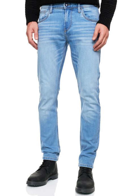 Light Blue Used Jeans Hose "MELVIN" Slim Fit Cotton-Stretch - Image 5
