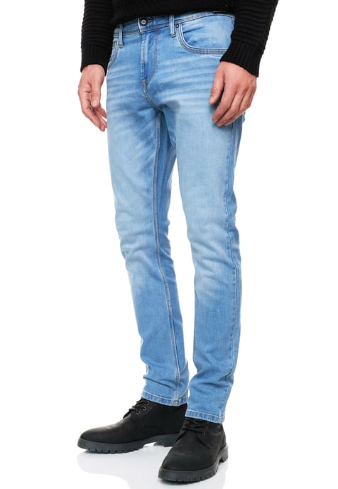 Light Blue Used Jeans Hose "MELVIN" Slim Fit Cotton-Stretch - Image 6