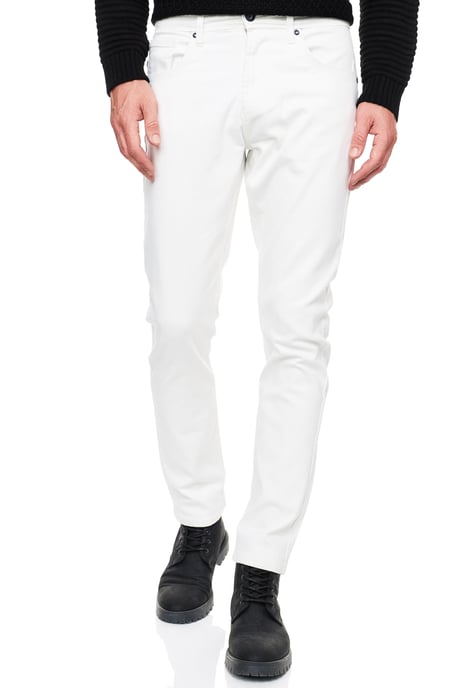 White Denim Jeans Hose "MELVIN" Slim Fit Cotton-Stretch - Image 4