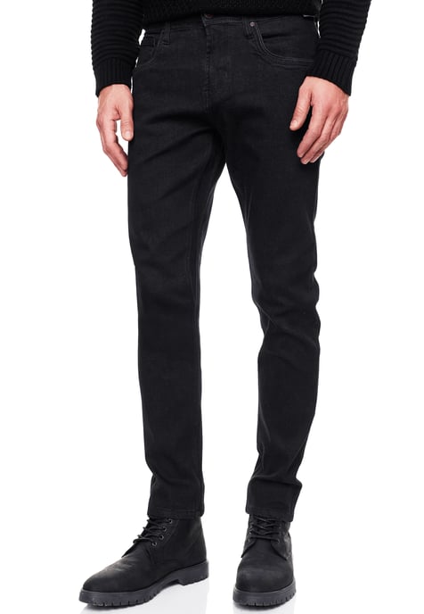 Black Denim Jeans Hose "MELVIN" Slim Fit Cotton-Stretch - Image 5