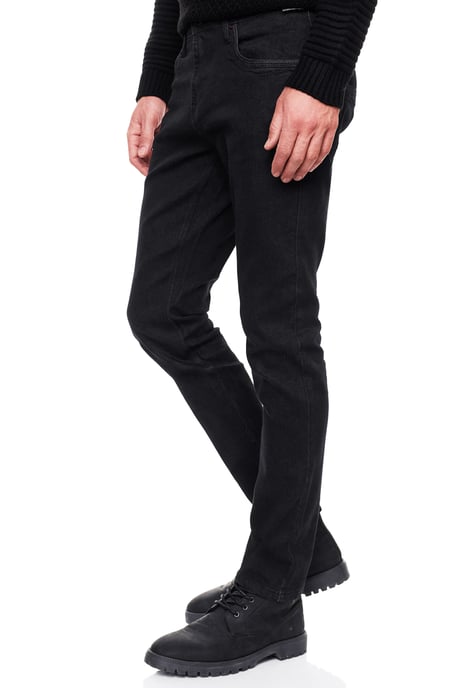 Black Denim Jeans Hose "MELVIN" Slim Fit Cotton-Stretch - Image 6
