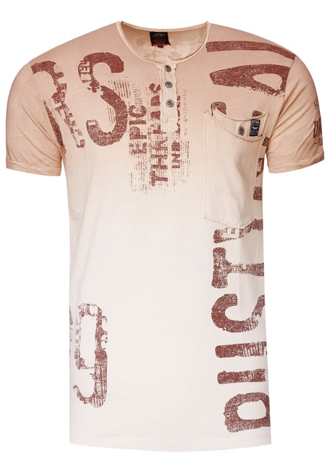 T-Shirt Verwaschen mit Farbverlauf und Prints - Image 1