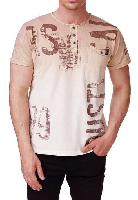 T-Shirt Verwaschen mit Farbverlauf und Prints - Image 4