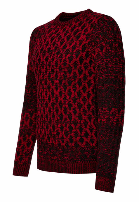 Used-Look Karomuster Rundhals-Pullover - Image 2