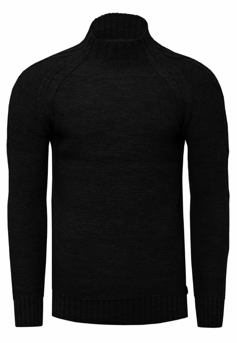 Grobstrick Einfarbiger Stehkragen-Pullover - Image 1