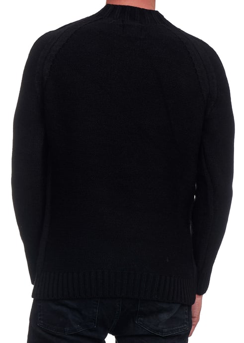 Grobstrick Einfarbiger Stehkragen-Pullover - Image 4