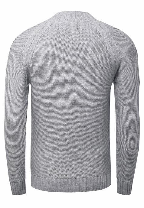 Grobstrick Einfarbiger Stehkragen-Pullover - Image 2
