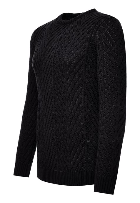 Grobstrick mit Muster Rundhals-Pullover - Image 2