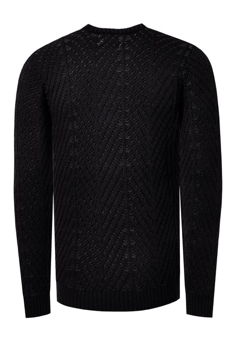 Grobstrick mit Muster Rundhals-Pullover - Image 3