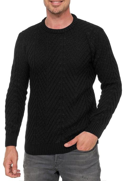 Grobstrick mit Muster Rundhals-Pullover - Image 4