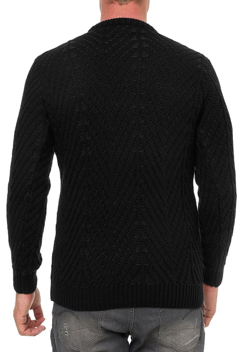 Grobstrick mit Muster Rundhals-Pullover - Image 5