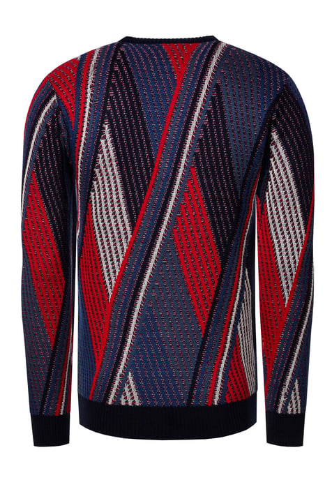 Feinstrick Colorblock Rundhals-Pullover - Image 3