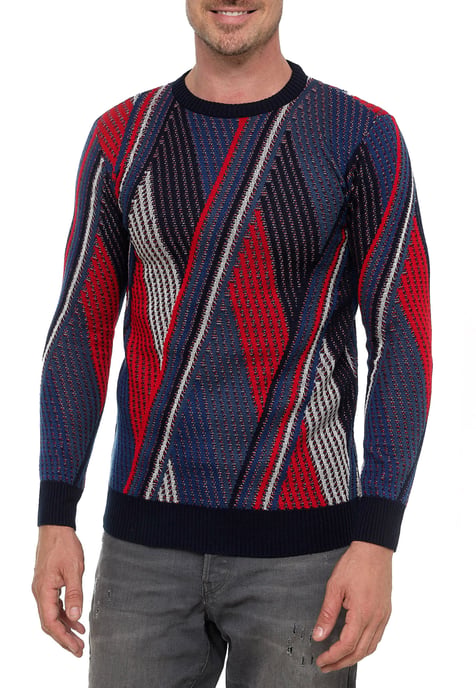 Feinstrick Colorblock Rundhals-Pullover - Image 4