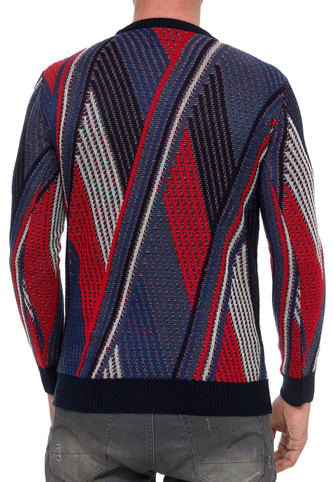 Feinstrick Colorblock Rundhals-Pullover - Image 5