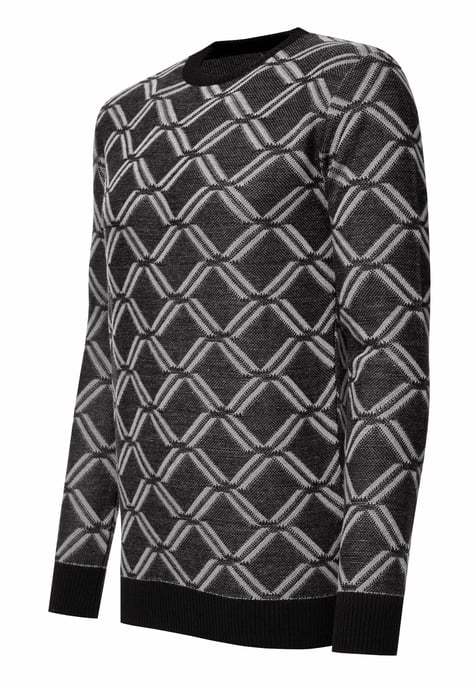Feinstrick mit Karo-Muster Rundhals-Pullover - Image 2